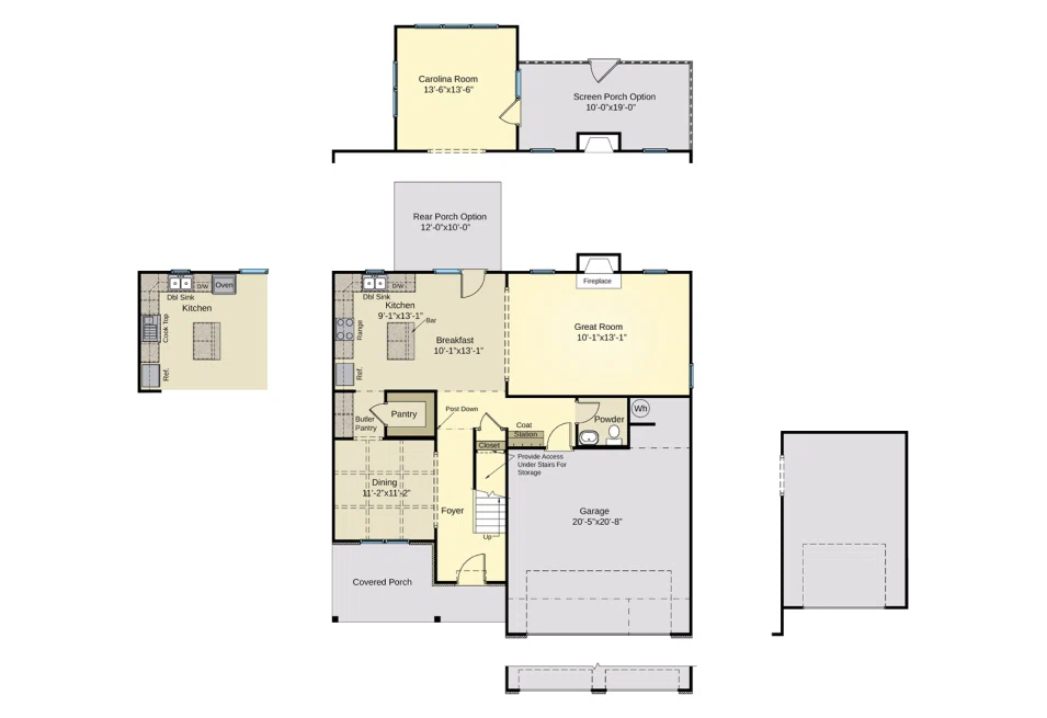 2D Floor Plan Portfolio of an Apartment with 3D Renderings