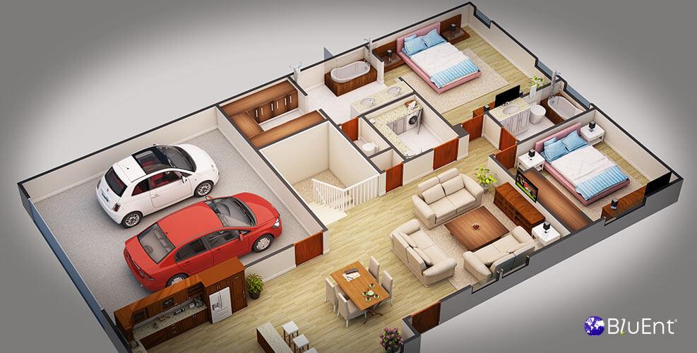 3D Architectural Walkthrough and Fly-Throughs Portfolio of residential project