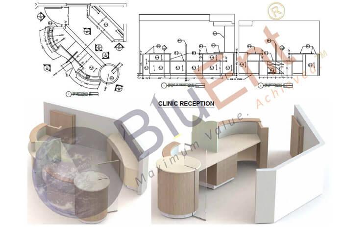 Clinic reception area shop drawings