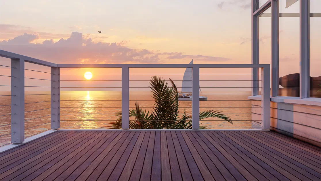 Coastal Style Wood Deck Design