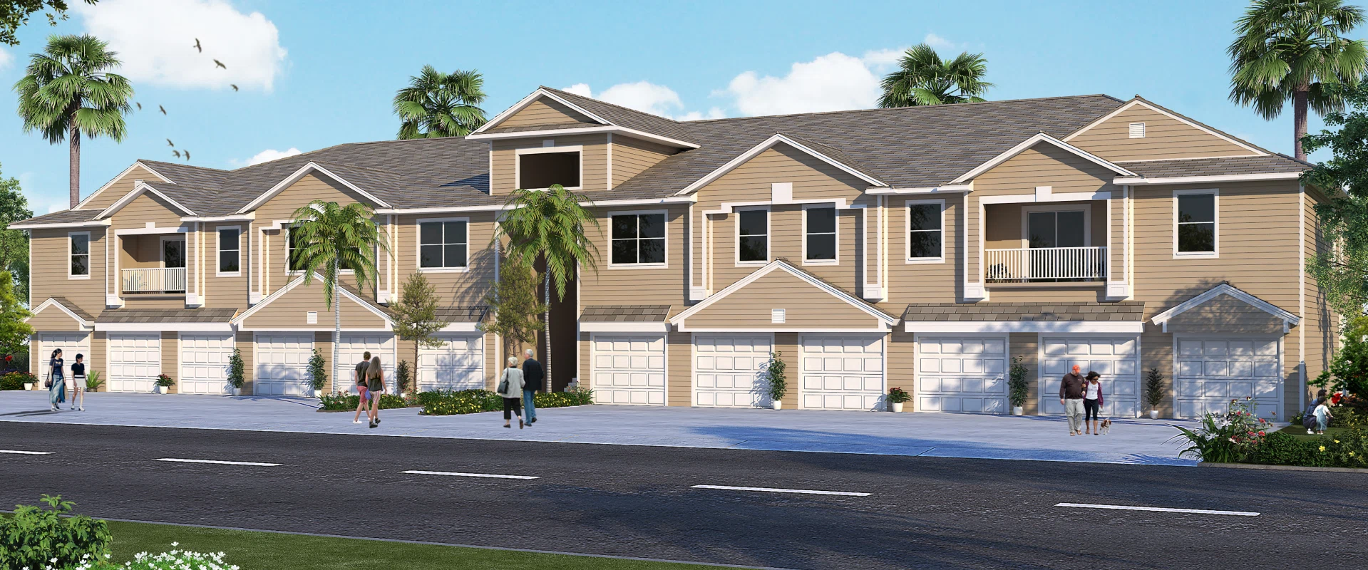 3D Exterior View of a Modern US House