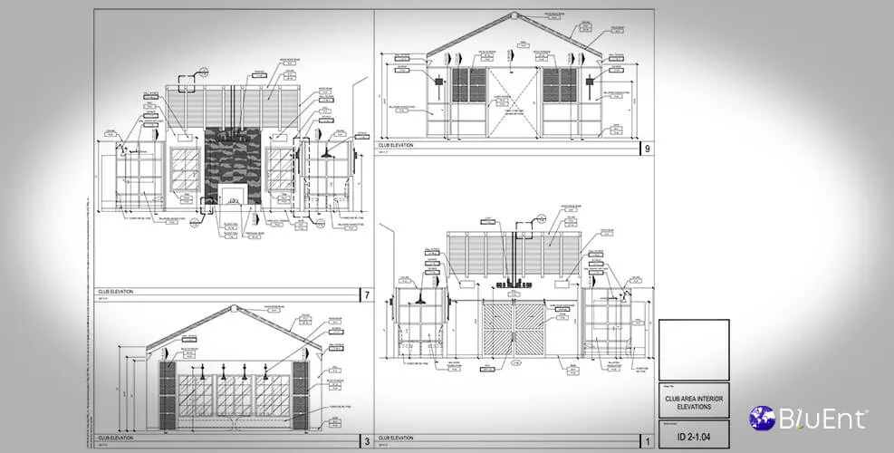 Interior Architectural Elevation Drawings Sample by BluEntCAD