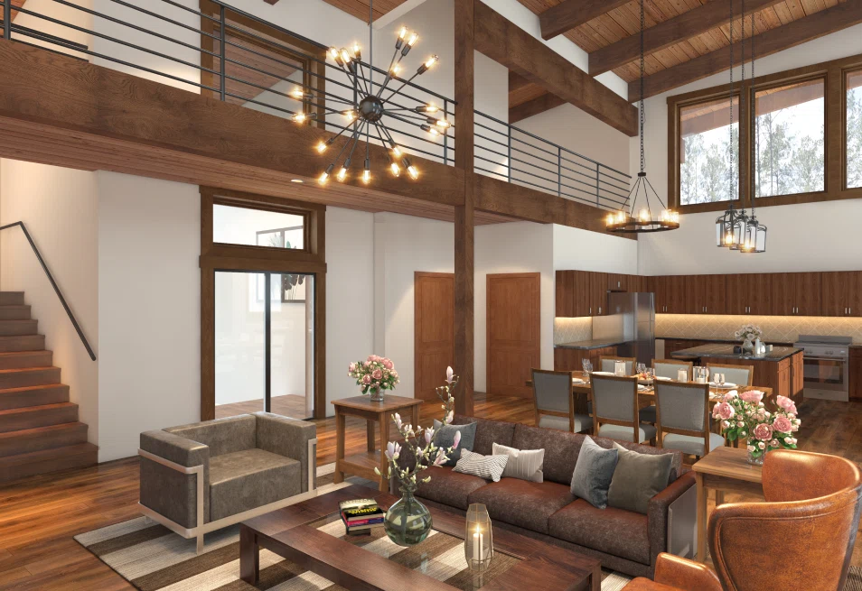3D Interior Rendering of an Urban House in Canada