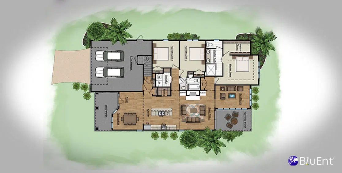 Open Floor multigenerational house plans